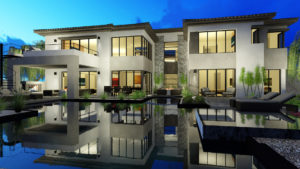 Blue Heron Rear Rendering for Southern Highlands private golf community of Las Vegas Nevada
