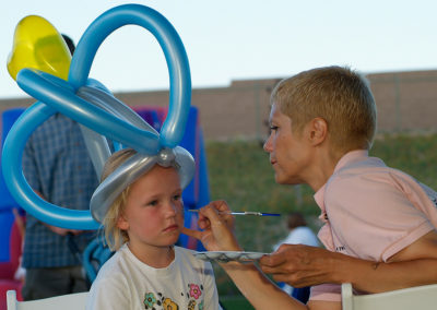 Memorial Day BBQ kid getting face painted at Southern Highlands Private Golf Community of Las Vegas Nevada